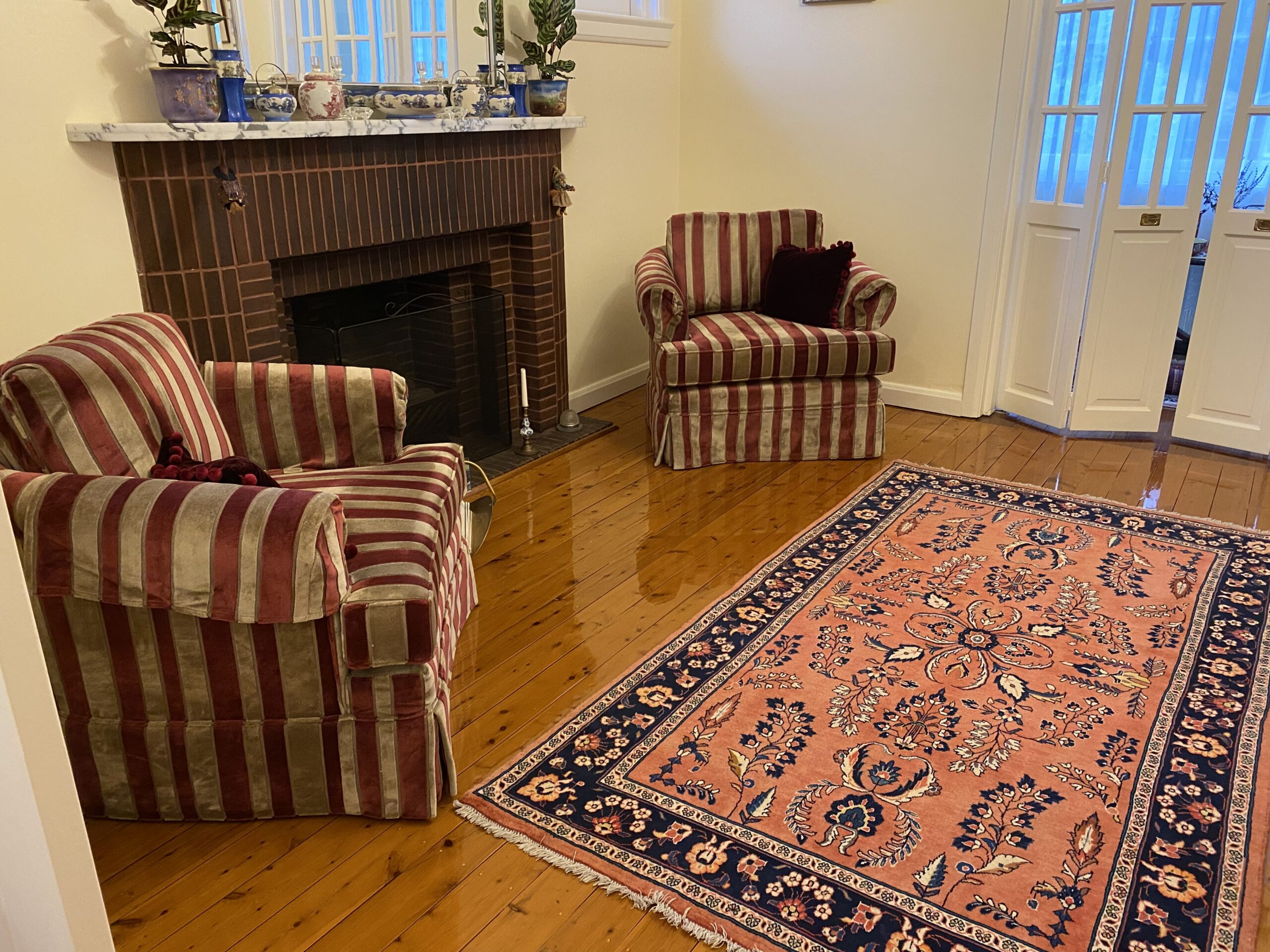 A Luxurious Persian Rug Adorning a Chic Living Space