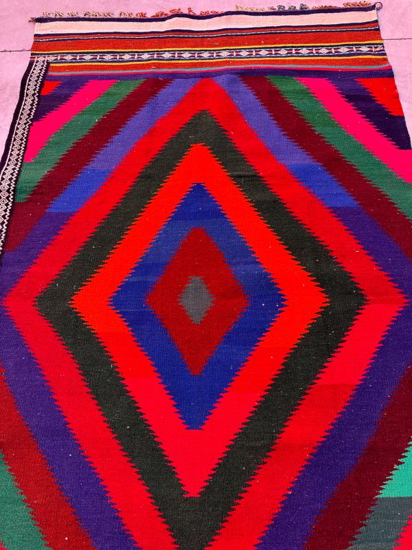 Antique 3.3×1.5 M Boho Maymana Afghan Kilim
