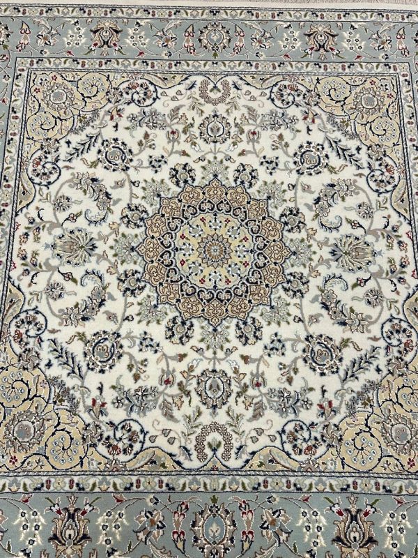 1.8 x 1.8 M Indian Wool & Silk Nain Design Rug