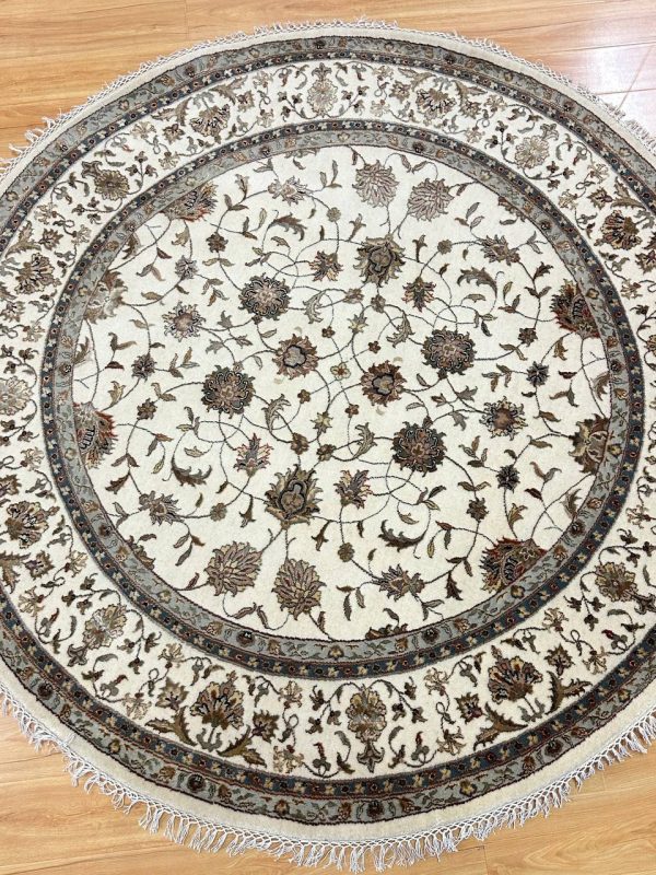 1.8 x 1.8 M Round Indian Wool & Silk Rug