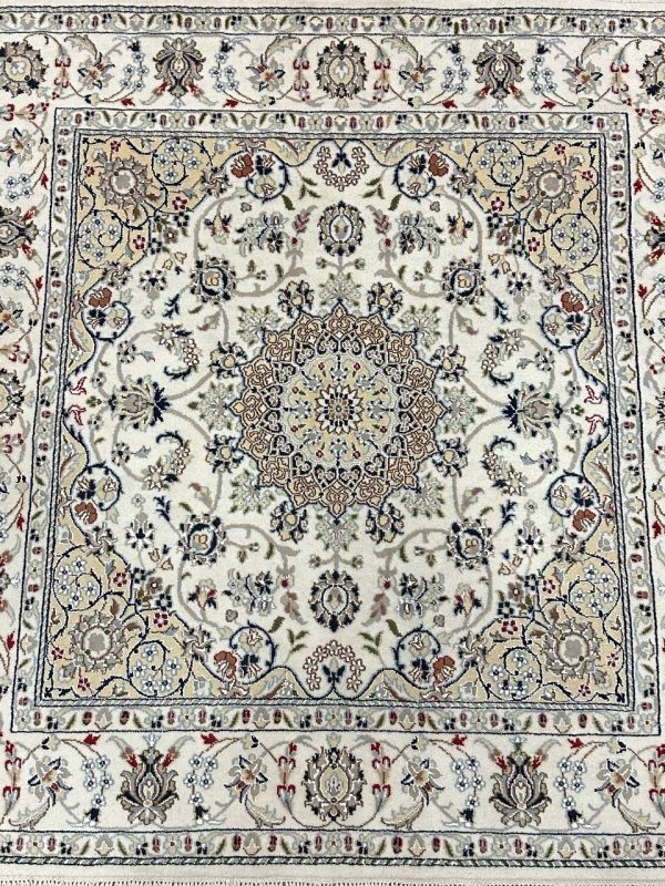 1.5 x 1.5 M Indian Wool & Silk Nain Design Rug