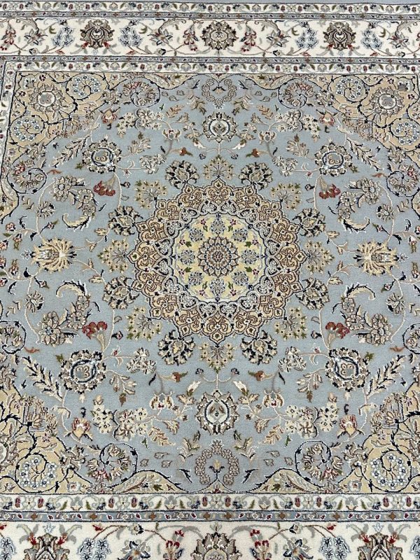 2 x 2 M Indian Wool & Silk Nain Design Rug