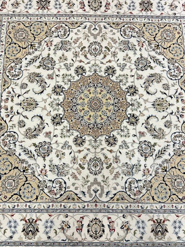 2 x 2 M Indian Wool & Silk Nain Design Rug