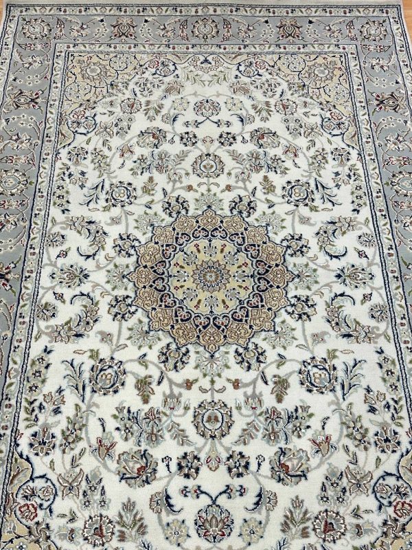 2.4 x 1.5 M Indian Wool & Silk Nain Design Rug