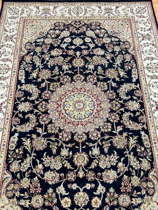 2.45 x 1.5 M Indian Wool & Silk Nain Design Rug