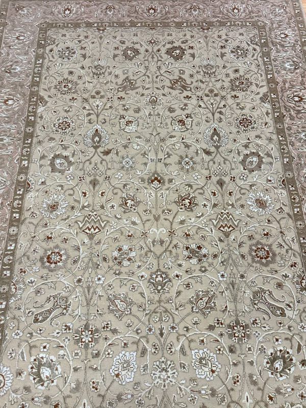 2.5 x 1.7 M Indian Wool & Silk Embossed Pattern Rug