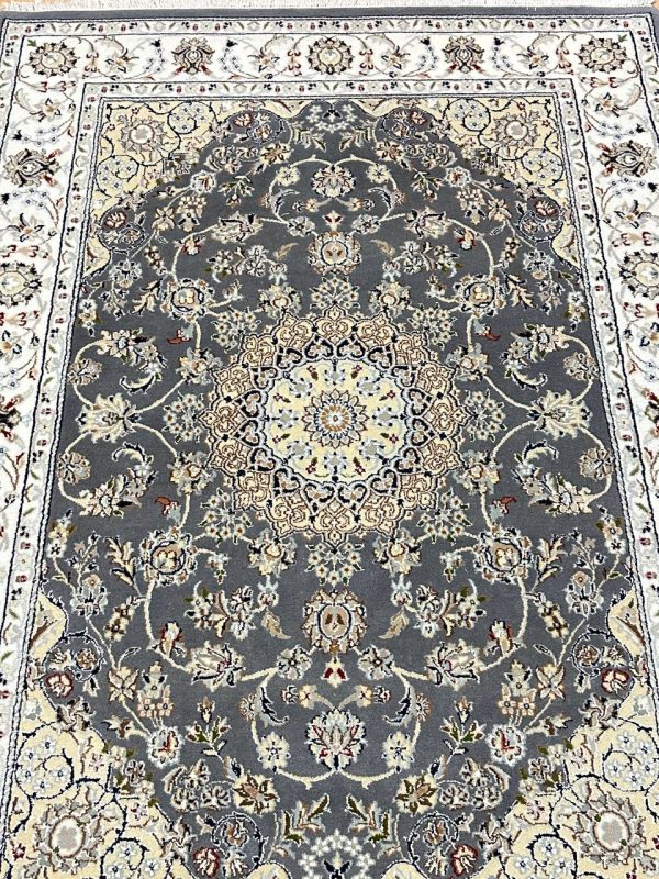 2.1 x 1.5 M Indian Wool & Silk Nain Design Rug
