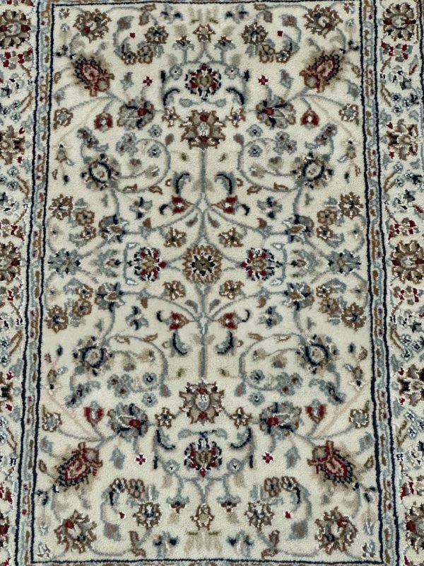 1 x 0.62 M Indian Wool & Silk Nain Design Rug