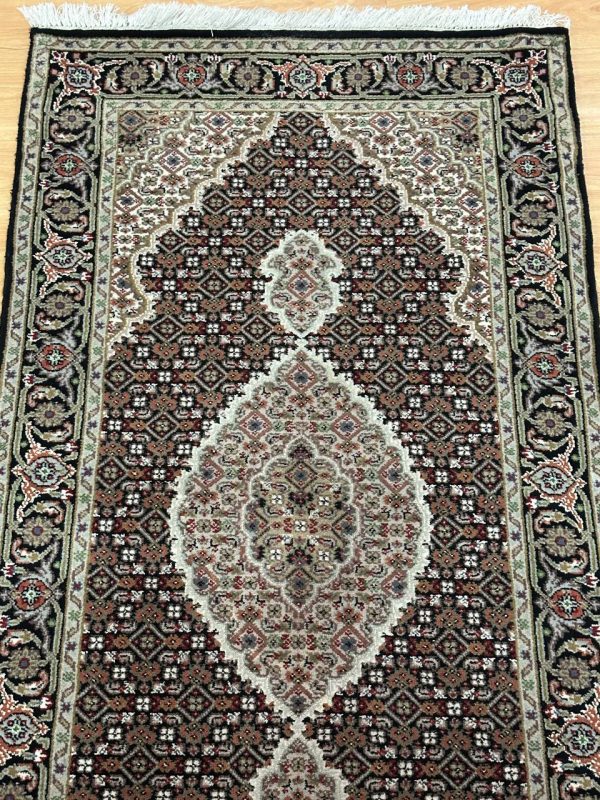 6.3 M Long Indian Wool & Silk Tabriz Runner Mahi Design