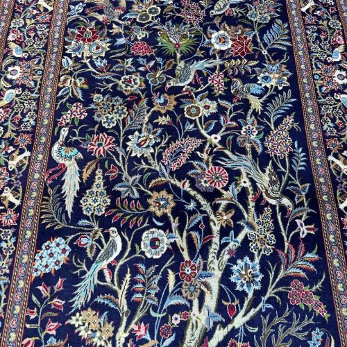 Masterpiece Tree of Life Kashan Rug (Silkinlaid)