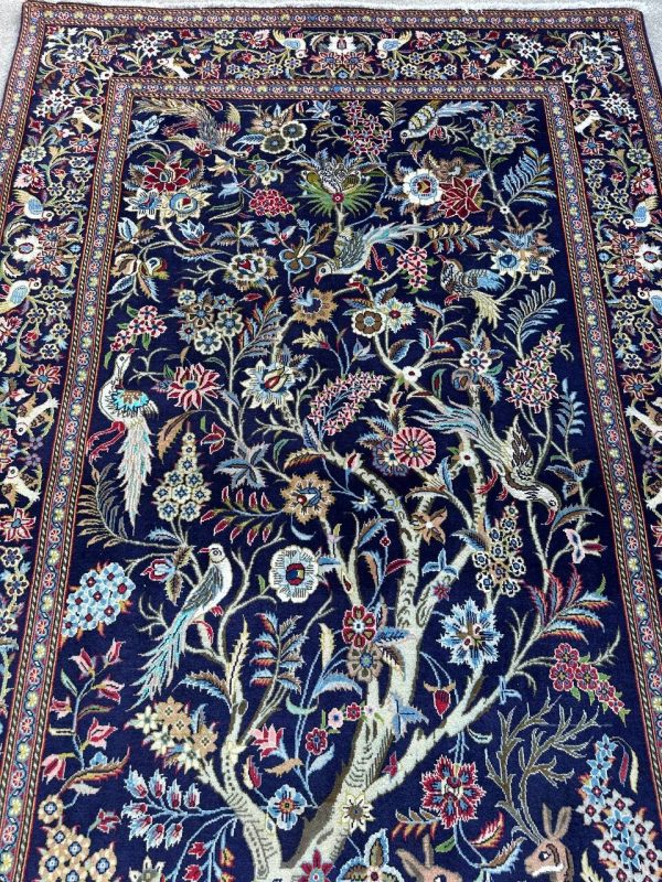 Masterpiece Tree of Life Kashan Rug (Silkinlaid)