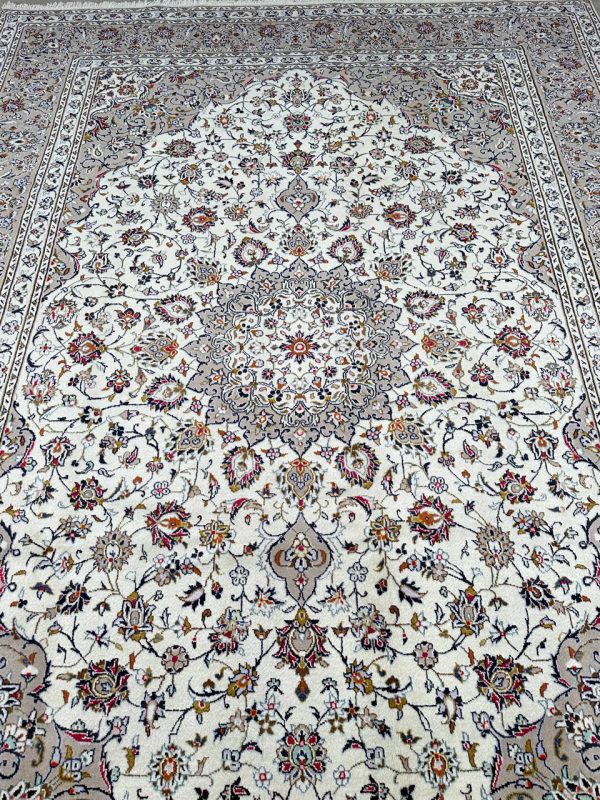 3.5×2.5M Beige Persian Kashan Rug